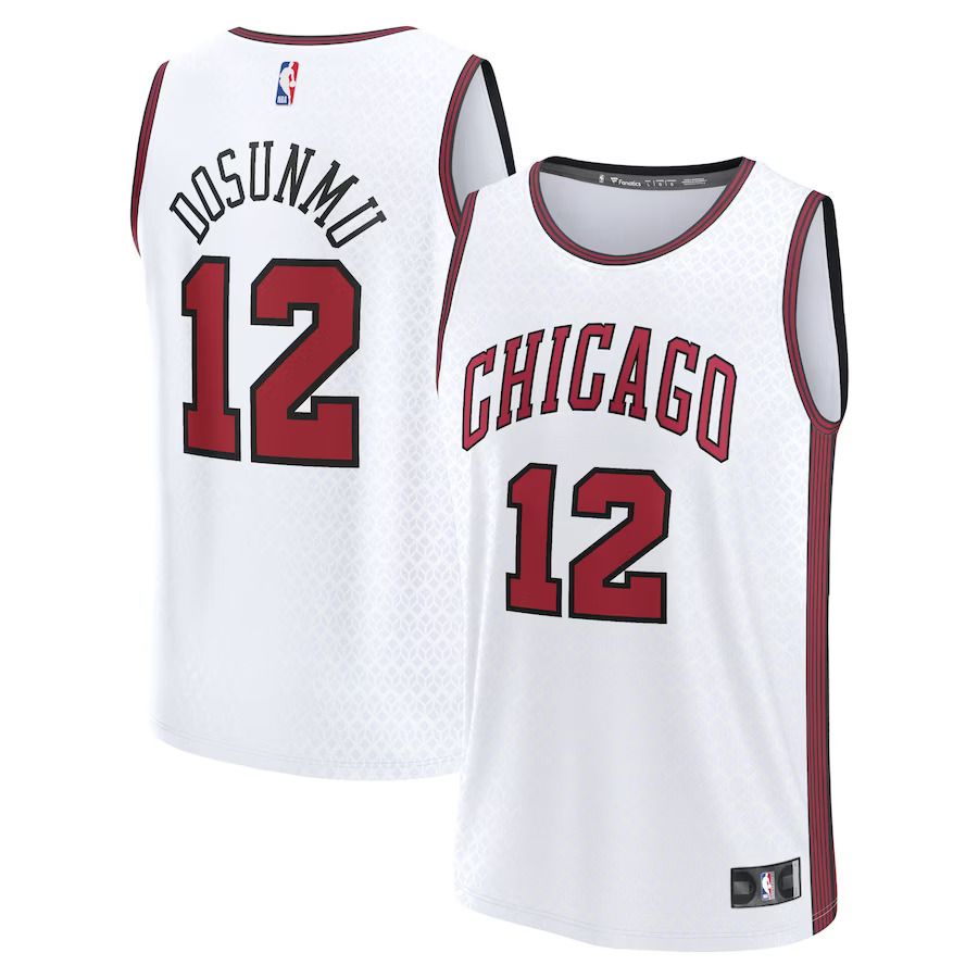 Men Chicago Bulls 12 Ayo Dosunmu Fanatics Branded White City Edition 2022-23 Fastbreak NBA Jersey